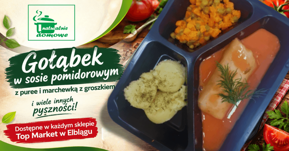 Danie obiadowe Gołąbek z puree, groszkiem i marchewką